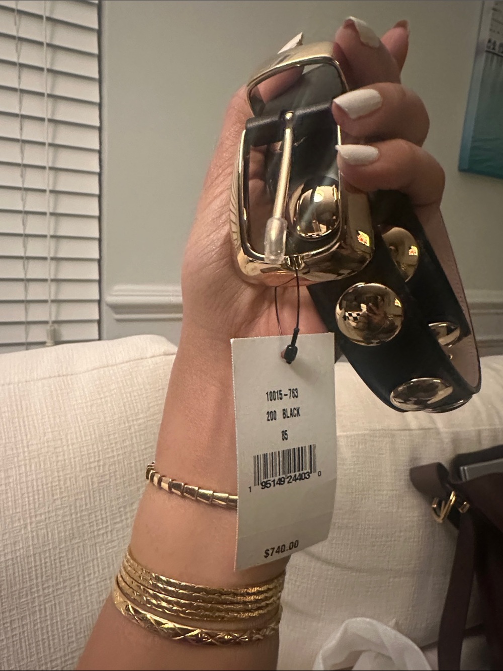 Khaite Benny Belt with Gold Studs - Picture 3 of 5